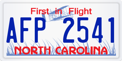 NC license plate AFP2541