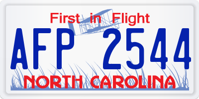 NC license plate AFP2544