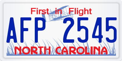 NC license plate AFP2545
