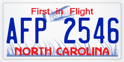 NC license plate AFP2546