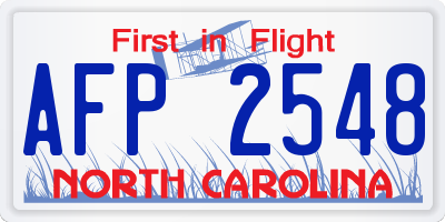 NC license plate AFP2548
