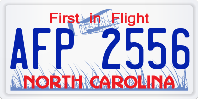 NC license plate AFP2556