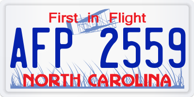 NC license plate AFP2559