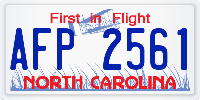 NC license plate AFP2561