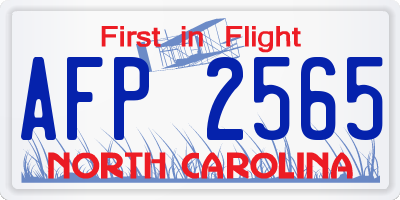 NC license plate AFP2565