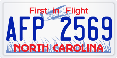 NC license plate AFP2569