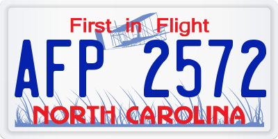 NC license plate AFP2572