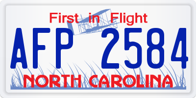 NC license plate AFP2584