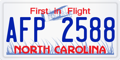 NC license plate AFP2588