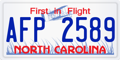 NC license plate AFP2589