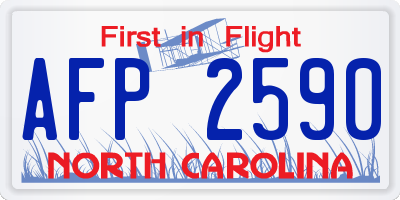 NC license plate AFP2590