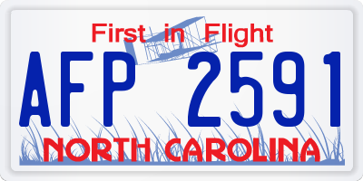 NC license plate AFP2591