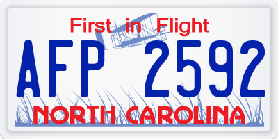 NC license plate AFP2592