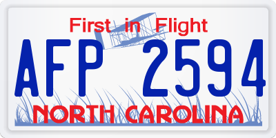 NC license plate AFP2594