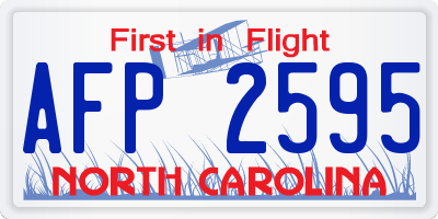 NC license plate AFP2595