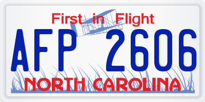NC license plate AFP2606