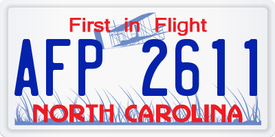NC license plate AFP2611