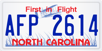 NC license plate AFP2614