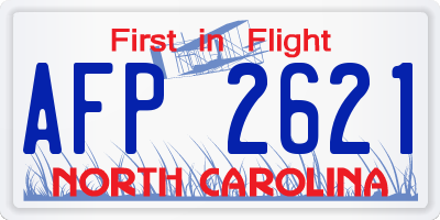 NC license plate AFP2621