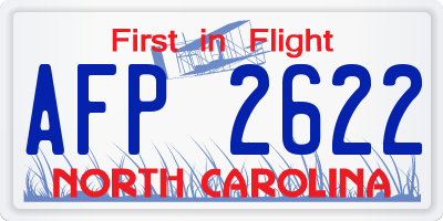 NC license plate AFP2622