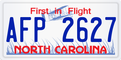 NC license plate AFP2627