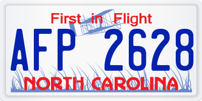 NC license plate AFP2628