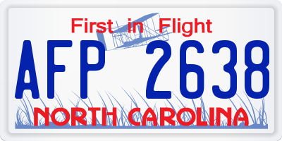 NC license plate AFP2638