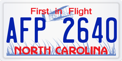 NC license plate AFP2640