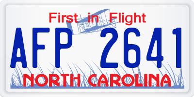 NC license plate AFP2641