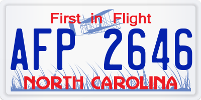 NC license plate AFP2646