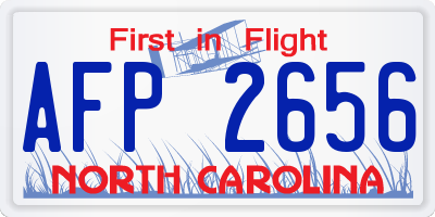 NC license plate AFP2656