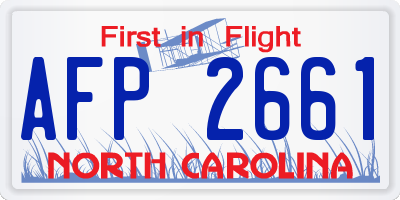 NC license plate AFP2661
