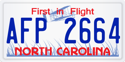 NC license plate AFP2664