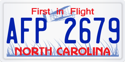 NC license plate AFP2679