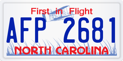 NC license plate AFP2681