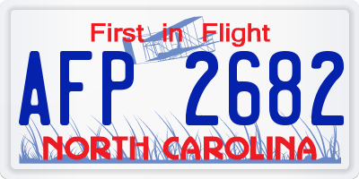 NC license plate AFP2682