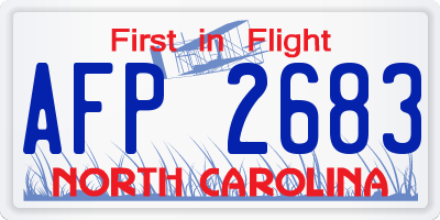 NC license plate AFP2683