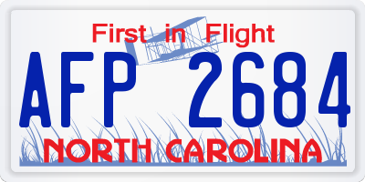 NC license plate AFP2684