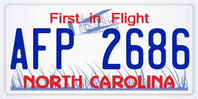 NC license plate AFP2686