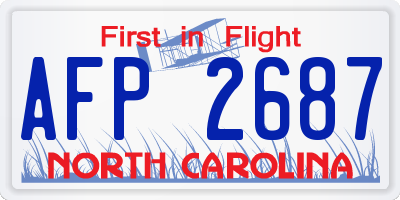 NC license plate AFP2687