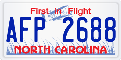 NC license plate AFP2688