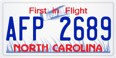 NC license plate AFP2689
