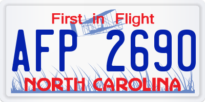 NC license plate AFP2690
