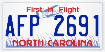 NC license plate AFP2691
