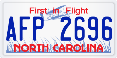 NC license plate AFP2696