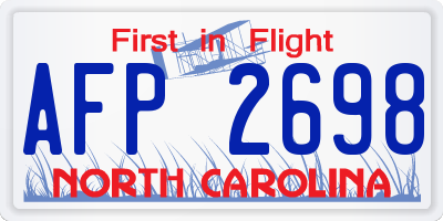 NC license plate AFP2698