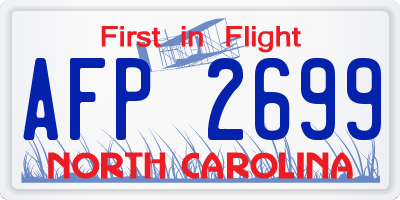 NC license plate AFP2699