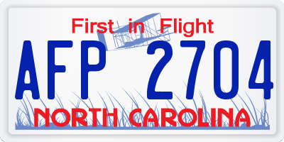 NC license plate AFP2704