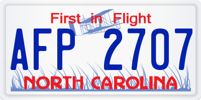NC license plate AFP2707