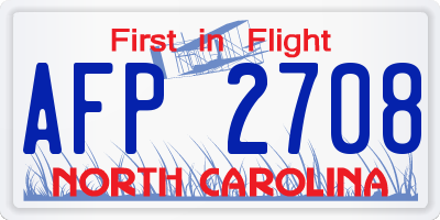 NC license plate AFP2708
